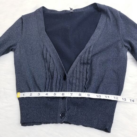 IISLI Short Pleated Shimmer Y2K Short Cardigan - Picture 6 of 8